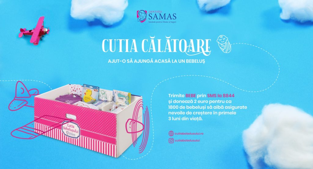 Asociația SAMAS lansează “Cutia Călătoare”, o campanie de donații prin SMS pentru programul Cutia Bebelușului