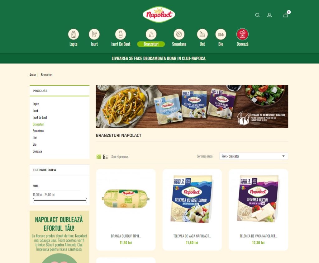 Napolact lansează propriul magazin online