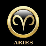 Aries zodiac sign in circle frame Aries zodiac sign in circle frame