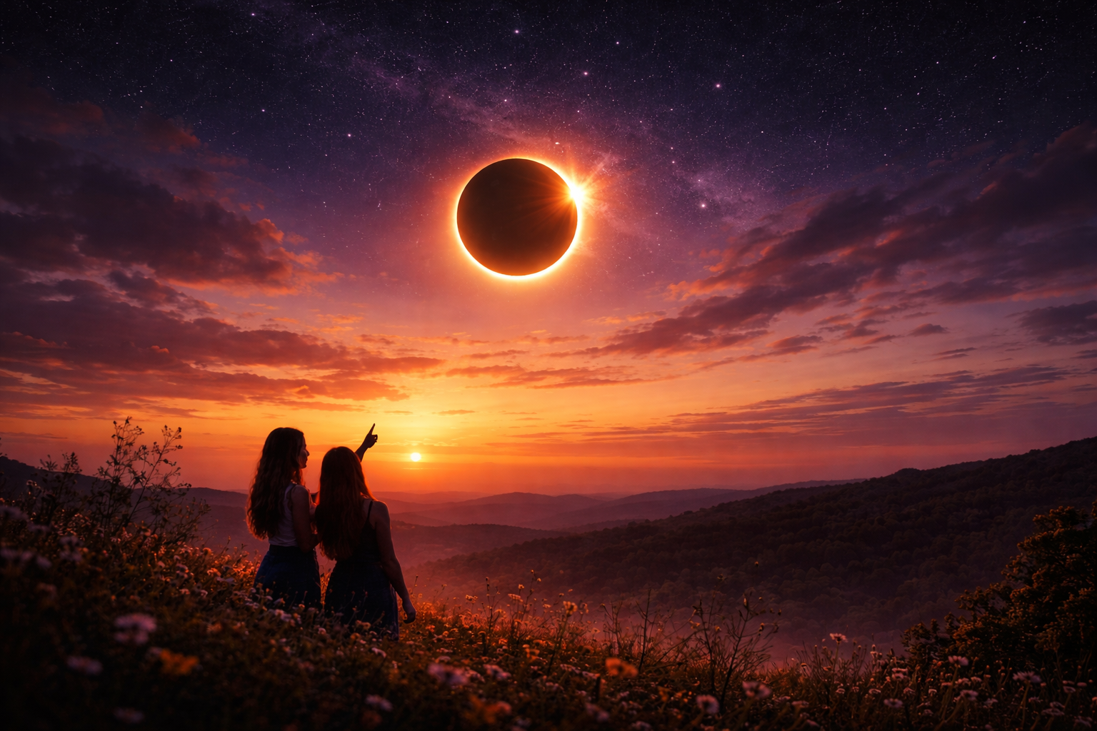 Eclipsa de Soare din 17 februarie 2026 și influența ei asupra zodiilor în iubire, carieră și viața personală. Sursa foto: AI