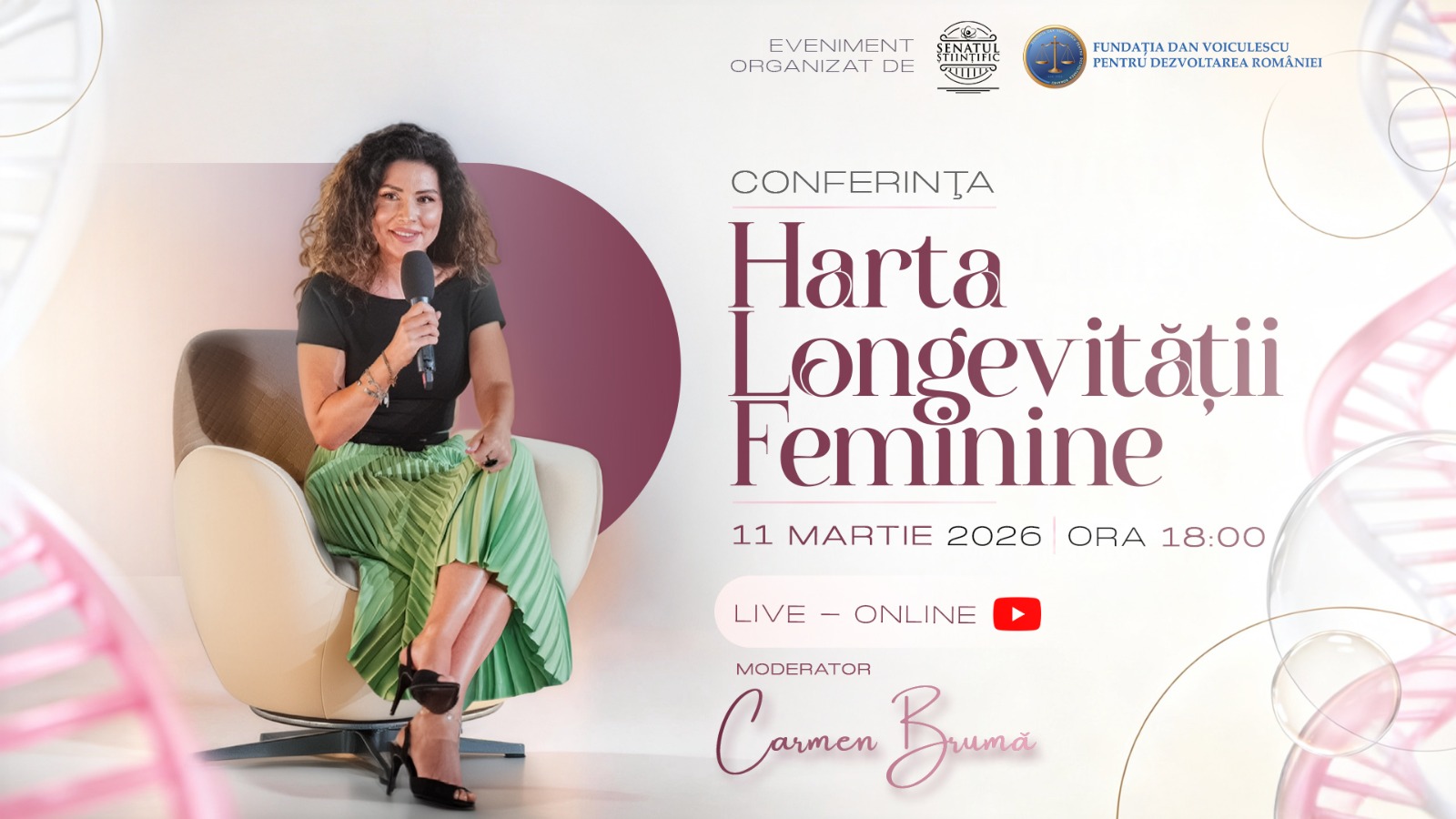 Carmen Brumă va fi gazda evenimentul despre longevitate feminină