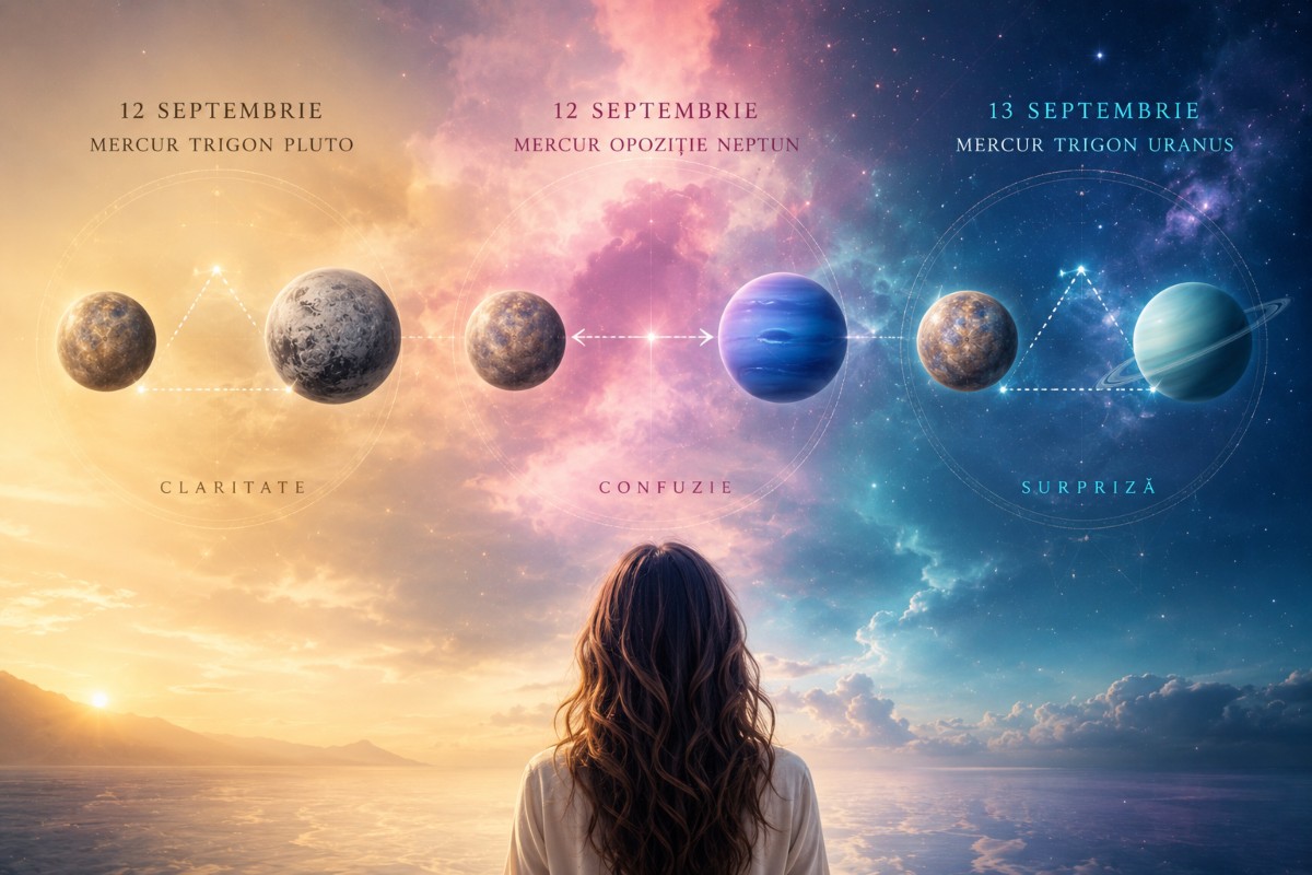Trei aspecte astrologice se succed pe 12 și 13 septembrie. Mercur trece de la claritate la confuzie și apoi la surpriză
